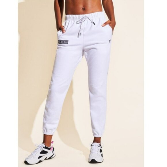 Peloton Jogger Sweatpants in White size Large - Picture 1 of 8